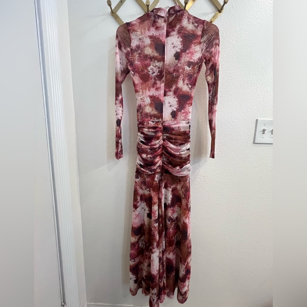 NWT Bardot Lea Tie Dye Mesh Long Sleeve Dress Extra Small - Picture 15 of 15